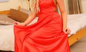 Only Silk And Satin Red Evening Dress. 234729 Beautiful Natalia X Looks So Elegant In Her Long

