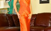 Only Carla 234907 Carla In A Stunning Orange Evening Dress
