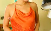 Only Carla 234907 Carla In A Stunning Orange Evening Dress
