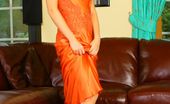 Only Carla 234907 Carla In A Stunning Orange Evening Dress
