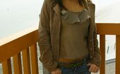 Only Carla 234925 Beautiful Carla Relaxes On A Balcony In Casual Clothes Including Tight Jeans
