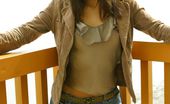 Only Carla 234925 Beautiful Carla Relaxes On A Balcony In Casual Clothes Including Tight Jeans
