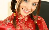 Only Carla 234998 Carla In A Sexy Red Chinese Dress With Stockings. (Non Nude)
