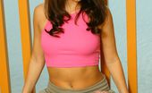 Only Carla 235083 Carla In A Tight Pink Top With A Tiny Miniskirt And Pink Panties

