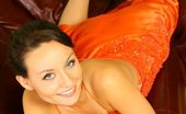 Only Carla 235143 Carla In A Stunning Orange Evening Dress
