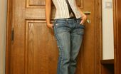 Only Carla 235231 Carla Wearing A Basque And Jeans And A Black Thong
