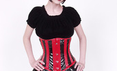 Gothic Sluts Szandora 236142 Spooky Busty Redhead In Red And Black Fetish Dress
