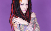 Gothic Sluts Jen Vixen Tattooed Deathrocker Strips Off Seethru Dress
