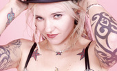 Gothic Sluts Voltaire Blue 236164 Dreadlocked Tattooed Goth Blonde In Top Hat Heels
