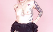 Gothic Sluts Voltaire Blue 236164 Dreadlocked Tattooed Goth Blonde In Top Hat Heels
