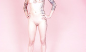 Gothic Sluts Voltaire Blue 236164 Dreadlocked Tattooed Goth Blonde In Top Hat Heels
