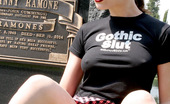 Gothic Sluts Dana DeArmond 236174 Perky Busty Alt Girl Plaid Skirt Cemetery Sneakers

