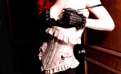 Gothic Sluts Angela Ryan 236177 Redhead Bettie Page Corset Lace Gloves Garters
