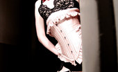 Gothic Sluts Angela Ryan 236177 Redhead Bettie Page Corset Lace Gloves Garters
