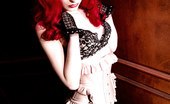 Gothic Sluts Angela Ryan 236177 Redhead Bettie Page Corset Lace Gloves Garters
