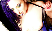 Gothic Sluts Darenzia 236181 Purple Haired Goth Punk Girl In Corset Stockings
