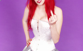 Gothic Sluts Yolanda 236202 Redheaded Goth Girl In Corset Dress And Nude
