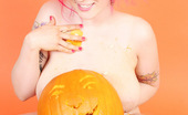 Gothic Sluts Xanthia Doll 236212 Busty Redhead Rubs Boobs On Pumpkin

