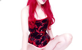 Gothic Sluts Yolanda 236218 Corset-Clad Hottie With Cherry Red Hair
