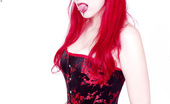 Gothic Sluts Yolanda 236218 Corset-Clad Hottie With Cherry Red Hair
