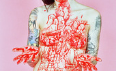 Gothic Sluts Halloween Jen Vixen 236285 Red-Spattered Pale Vampire Beauty With Great Tattoos
