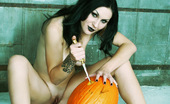 Gothic Sluts Jenny Trouble 236304 Classic Gothic Halloween Pin-Up Babe With Her Pumpkin
