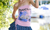 Nubiles Aimee Ryan 240009 Sweet Skinny Model Posing In Sexy Tube Top And Skirt Beside The Lake
