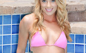 Nubiles Chanel Rae Tall Blonde Nubile Flaunts Her Slender Frame In A Sexy Pink Bikini Poolside
