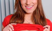 Nubiles Victoria Rae 240839 Hot Spinner Victoria Rae Shows Of Her Tempting Cleavage In A Red Bra
