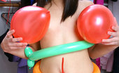 Nubiles Apple 242083 Alluring Sexy Babe Apple Gets Naked And Gently Tickles Her Tight Pussy Along With Party Balloons
