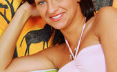 Nubiles Kinzie 243727 Perky Posing Chick Spreads Off Her Legs Enough To Peep Into Her Tight Green Panty

