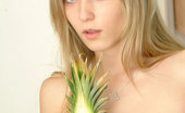 Nubiles Kirsten 248478 Long Haired Teen Blonde Posing And Playing With Toy Fruit In The Kitchen
