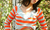 Nubiles Kristen Angelic Teen Cutie Exposing Her Orange Sexy Lingeries In The Woods
