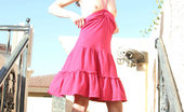 Nubiles Jill 250683 Very Sexy And Cute Hottie Jill Is Outdoors In A Sweet Red Dress Check Out Those Small Tits
