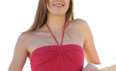 Nubiles Jill 250683 Very Sexy And Cute Hottie Jill Is Outdoors In A Sweet Red Dress Check Out Those Small Tits
