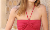 Nubiles Jill 250683 Very Sexy And Cute Hottie Jill Is Outdoors In A Sweet Red Dress Check Out Those Small Tits
