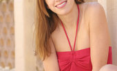 Nubiles Jill 250683 Very Sexy And Cute Hottie Jill Is Outdoors In A Sweet Red Dress Check Out Those Small Tits
