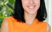 Nubiles Lauren 251221 Crazy Cute Hottie Lauren Has On A Bright Orange Shirt That Really Contrasts Her Jet Black Hair
