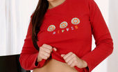 Nubiles Eve Cute Brunette Teenie Eve Lifts Her Red Sweater And Shows Off Her Nice Big Tits With No Bra
