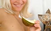 Nubiles Rose 251418 Look At This Hottie She Is Blonde And Cute And Has Big Tits And Oh Yea She Is Eating A Slice Of Melon
