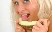 Nubiles Rose 251418 Look At This Hottie She Is Blonde And Cute And Has Big Tits And Oh Yea She Is Eating A Slice Of Melon
