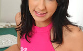 Nubiles Nicole 251901 This Hottie Wears Pink And Smiles So Cute Her Dark Hair Curling At The Ends
