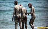 Beach Hunters Pantyless In The Sea Cute Topless Chick Takes Off Her Pink Panties To Wash Them In The Sea

