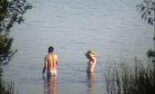 Beach Hunters Sex In A Lake Spied Tanned Hung Stud Fucks A Blonde Slut In A Lake While A Spy Is Filming
