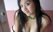 Manila Amateurs Francine Green (New Design) 257118 Busty Francine Strips From Her Green Striped Shirt (New Design)
