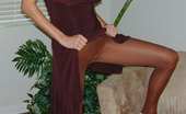 Jerkoff Instructors Demure GF In Shiny Pantyhose 258203 Your Girlfriend Hanna Sits Demurely In A Purple Dress And Shiny Brown Pantyhose With Cotton Panel As She Spreads Her Legs And Pumps Her Fist.
