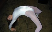Jerkoff Instructors Kiera King Stretches 32 258270 Stretching Never Looked So Naughty And You Can'T Help Yourself But To Get Hard Watching Kiera King In Her Tight White Spandex Bodysuit And Sheer Pink Nylon Pantyhose.
