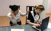 Backdoor Lesbians Rosa & Ninette Usual Working Day Ends With Ass-Cramming For Strap-On Armed Lesbian Babe
