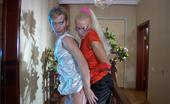 Strapon Sissies Christiana & Silvester Sexy Crossdresser Smoothens His Nylons Ready For A Fuck With A Strapon Diva
