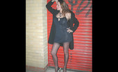Nylon Jane Outside Posing In Dark Alleyway Very Sexy
